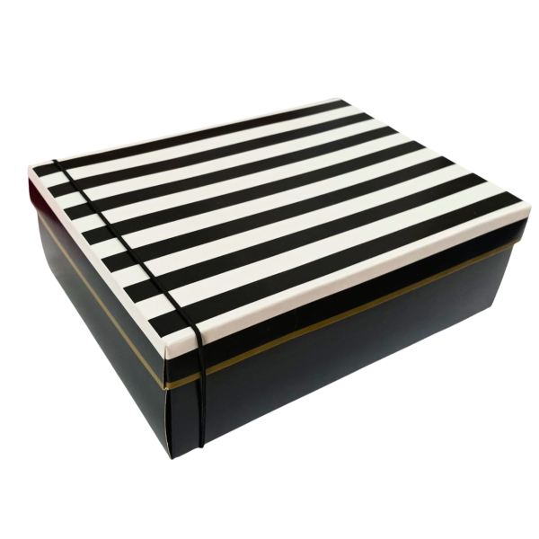 Caja Para Regalo Blanco - Negro