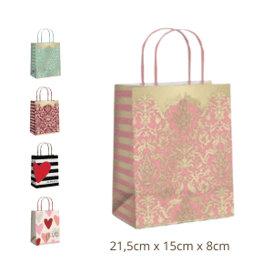 Bolsa De Papel Para Regalo Mediana Con Diseño